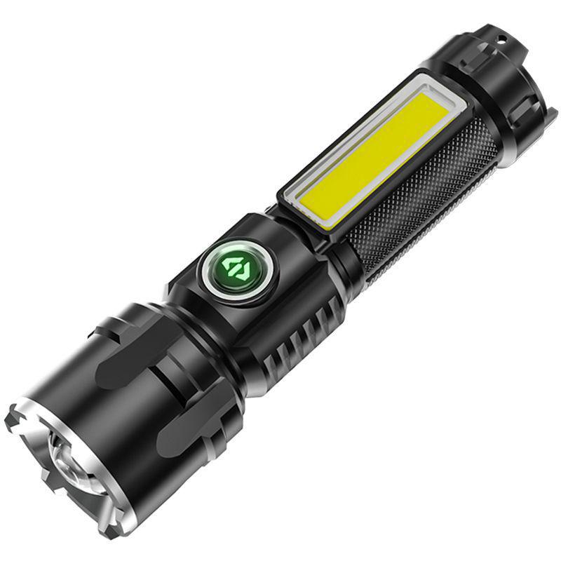 Waterproof Multifun LED Outdoor Flashlight: High-Intensity, Side Light, Zoom, USB Rechargeable