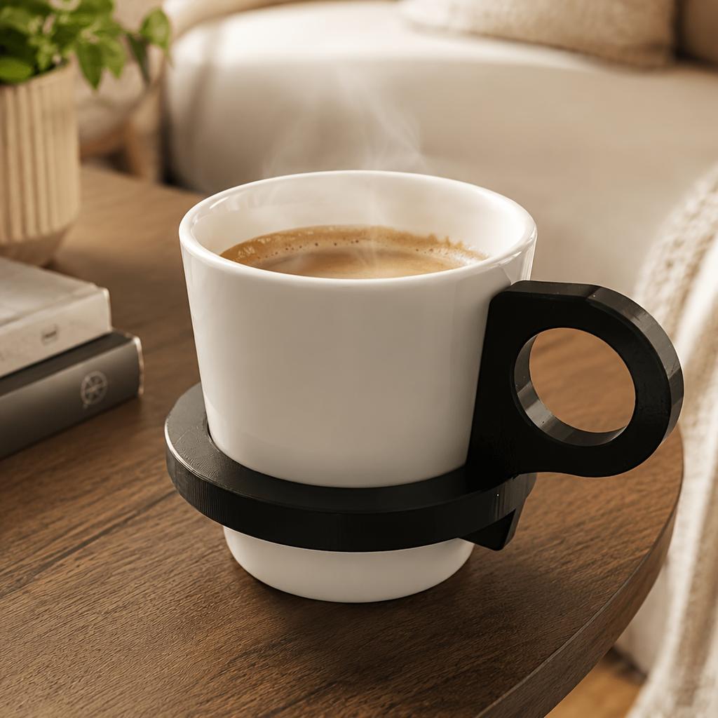 3D Printed Cup Sleeve with an Ergonomic Handle, Non-slip Drink Coaster. Suitable for Disposable Cups, Ceramic Cups.