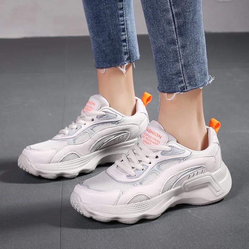 Weiße Sneaker Damen Trendige Sportschuhe für Damen Atmungsaktive Plateau-Sneaker Designer-Sneaker für Damen Zapatillas De Mujer