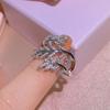 Plant Floral Shape Branch Leaf Female Ring Index Finger Ring