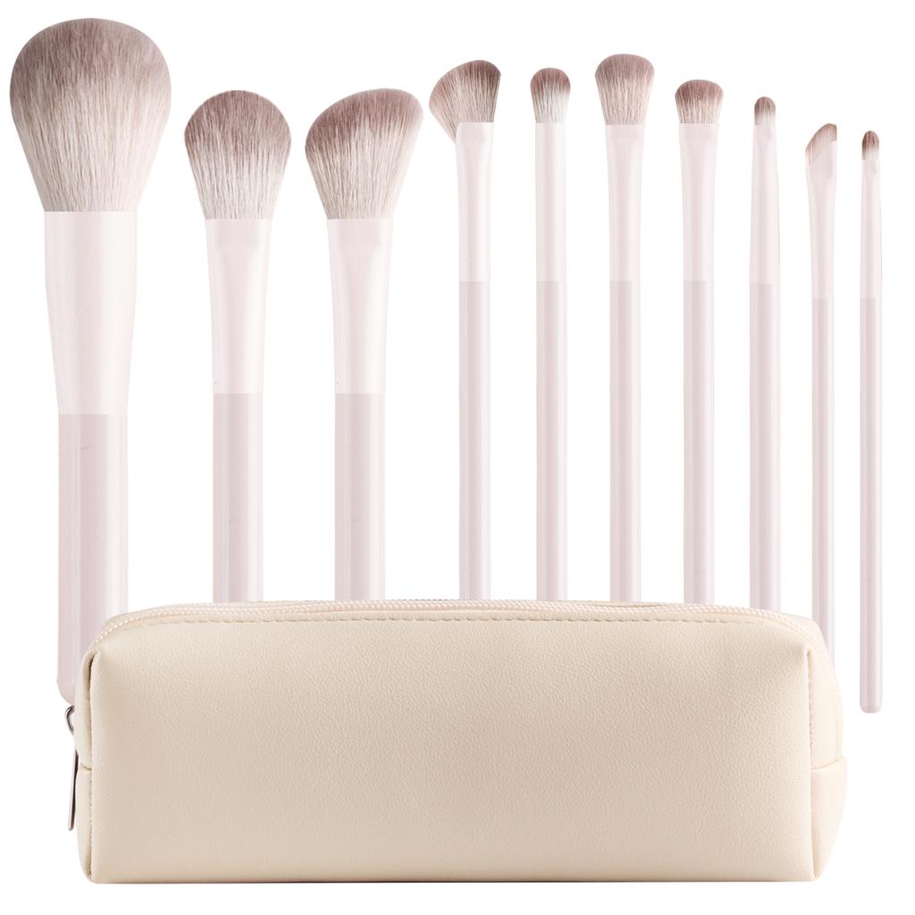 7Pcs Beige Eye Makeup Brush Set + Brush Storage Bag, Eyeshadow Brush, Blending Brush, Detail Brush, Soft Bristle Eye Cosmetic To