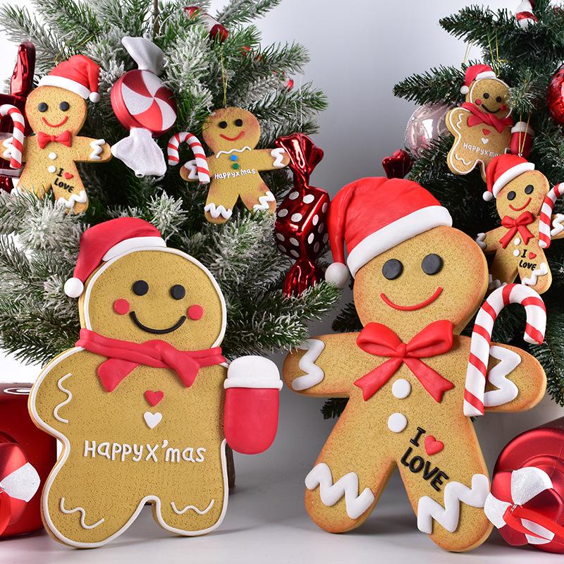 Gingerbread Man Christmas Ornaments & Photography Props for Tree & Window Decor, Children's Gifts
