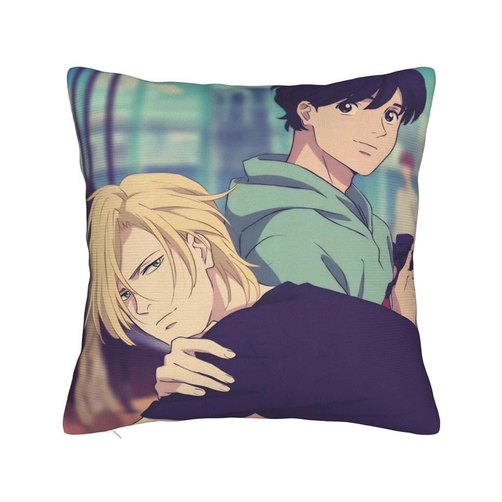 Dekoracyjne Poszewki na Poduszki Banana Fish Akcesoria Anime Poszewka na Poduszkę do Łóżka Pokrowiec na Poduszkę z Zamkiem Błyskawicznym Wielorazowego Użytku