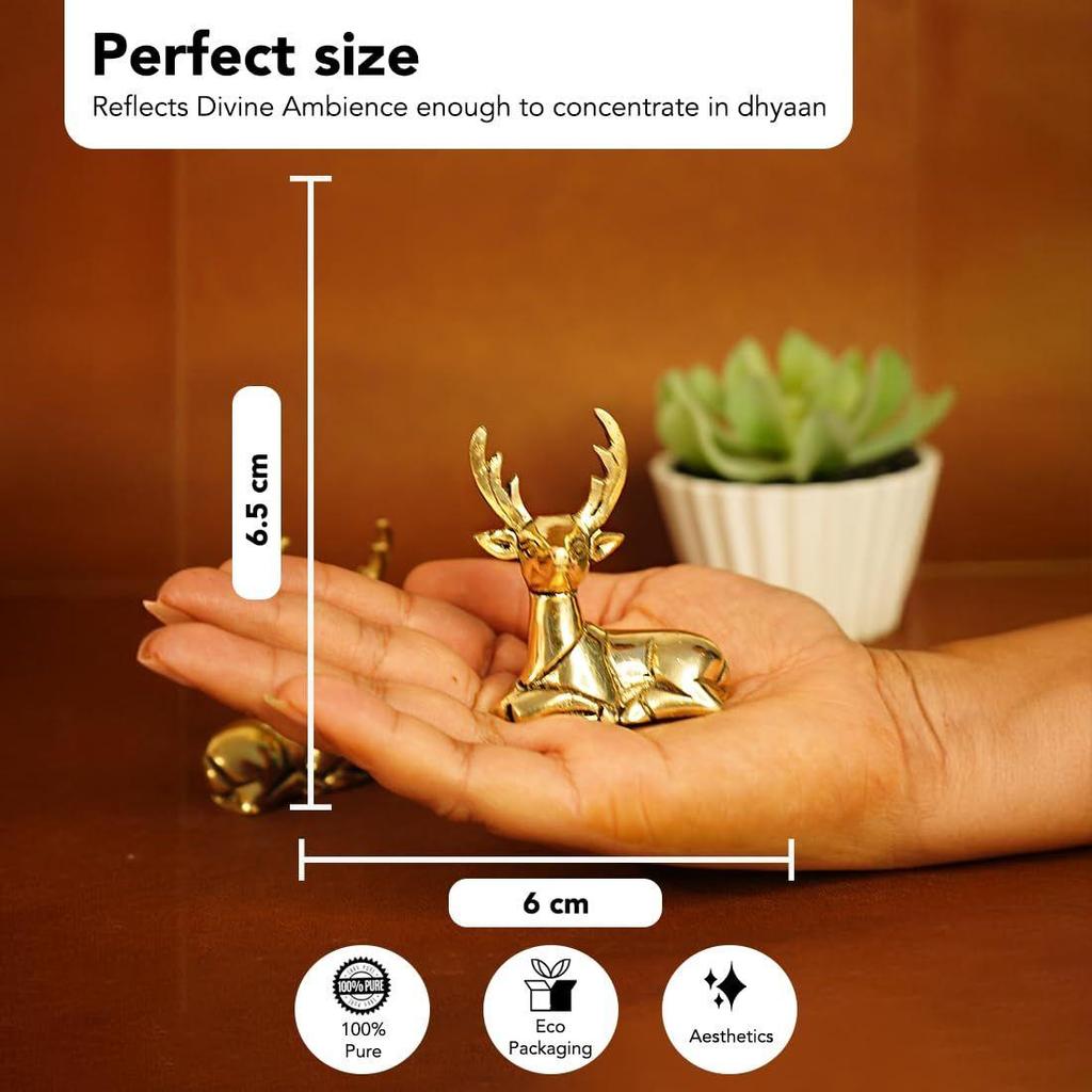 100% Pure Brass Deer Showpiece for Home Decor Living Room Decorative Items