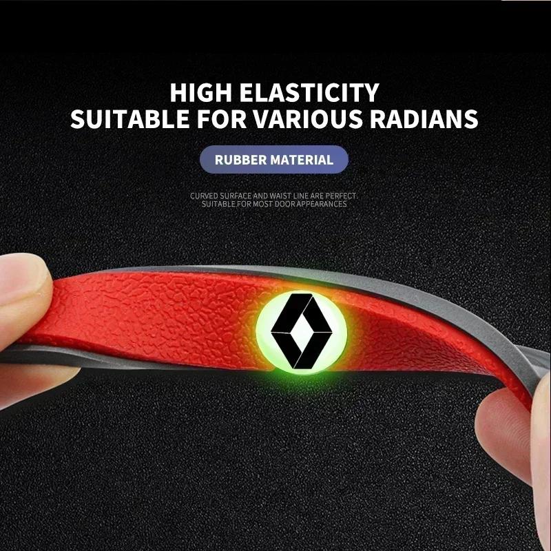4Pcs Luminous Car Door Bumper Rubber Anti-collision Stickers For Renault DACIA PScenic Loguna Twingo Symbol Fluence Espace Clio
