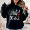 Just A Girl Who Loves Christmas Hoodie Holiday Winter Pullover Drop Shoulder Tracksuit  Comfortable Personality Sportswear