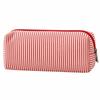 Striped Print Pencil Pouch Polyester Bubble Yarn Pen Bag Minimalist Stationery Pouch  School Office
