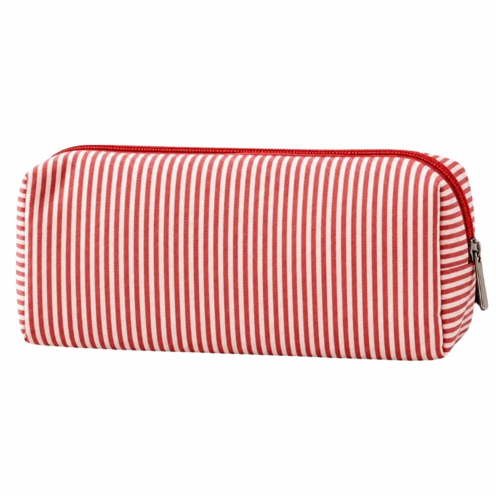 Striped Print Pencil Pouch Polyester Bubble Yarn Pen Bag Minimalist Stationery Pouch School Office