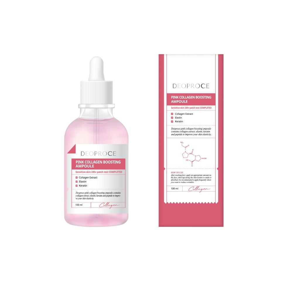 

Сыворотка для лица Корея восстанавливающая с коллагеном DEOPROCE PINK COLLAGEN BOOSTING AMPOULE, 100мл
