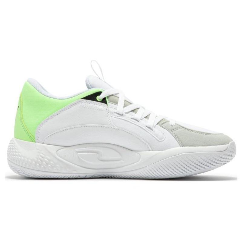 Puma Court Rider Chaos Jewel Mens Low Top Basketball Shoes White Green 378051-01