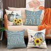 New Autumn Pumpkin Pillow Linen Printed Thanksgiving Decorative Pillowcase Living Room Sofa Cushion Cover