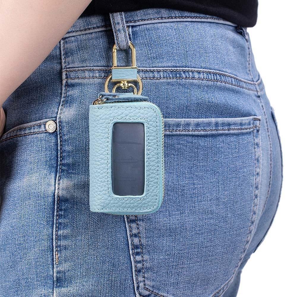 Exquisite Leather Car Key Pouch Portable Small Item Bag Shopping Hanging Coin Purse Lipsticks