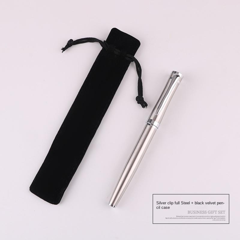 

Бархатный чехол Шариковая ручка Ручка-роллер Ручка для подписи Милая гелевая ручка 0,5 мм Ручка для практики письма Студенческий канцелярский набор Пенал All-steel Silver Clip