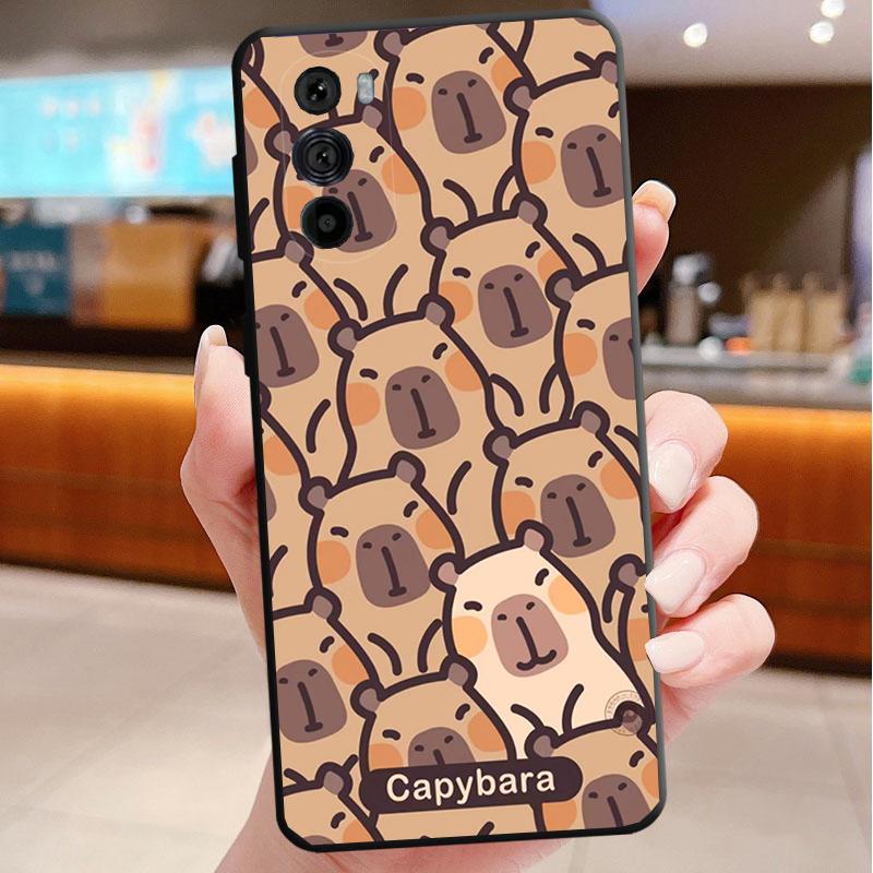 

Cartoon capybara Funda Phone Case For Motorola Edge 50 40 Pro 60 50 40 30 Ultra Neo Fusion Moto G Play G Stylus G Power G Moto G 5G 2024