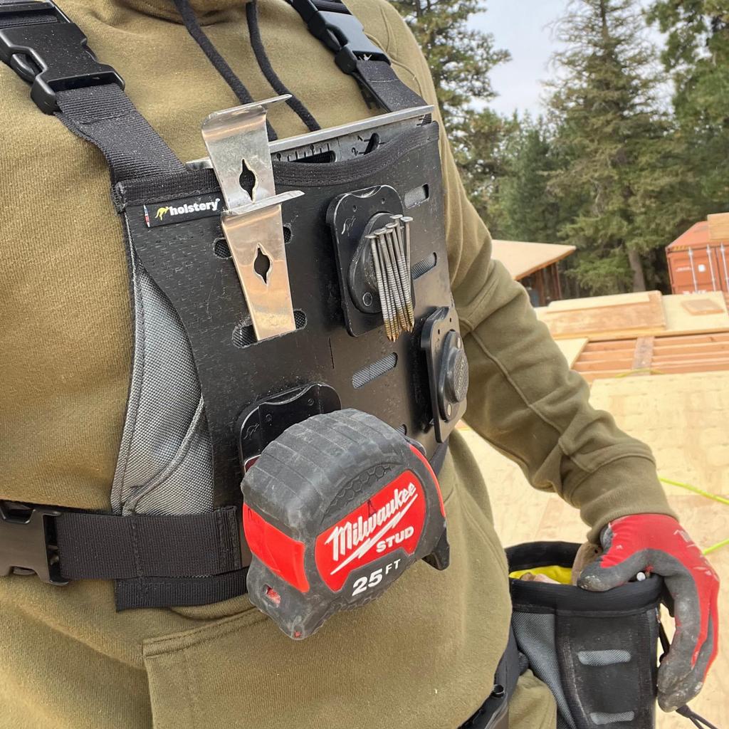 TapeMaster PRO Tape Holder Discreet Measuring Tape Holster for Tool and Pants All Metal Clip-On - Belts, Bags, Pockets, -