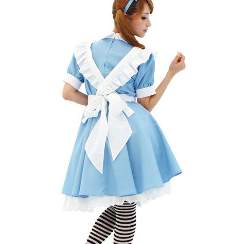 Cosplay Alice in Wonderland Super Cute Maid Outfit Water Blue Maid Costume Cos Anime Costume Performance Costume