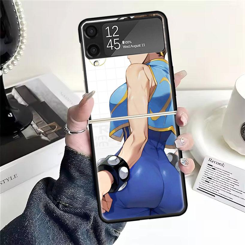 ChunLi S-Street F-FighterS Cases For Samsung Galaxy Z Flip 4 5 6 7 3 Z Flip7 Flip6 Flip4 Flip5 Flip3 5G Hard Shockproof Fundas C