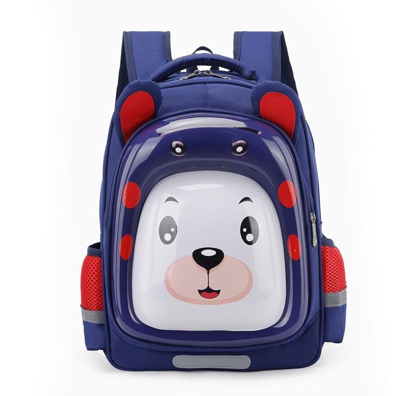 Kids School Backpack Elementary Students Lightweight Ergonomic Nylon Bag With Animal Print Breathable Design