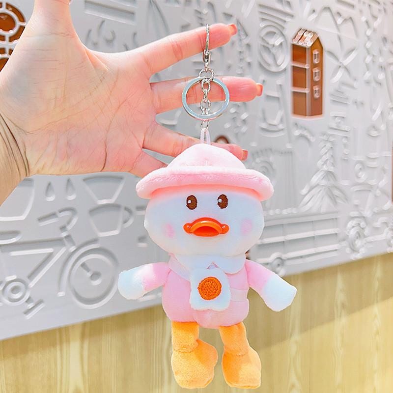 Fluffy Plush Duck Keychain Cute Bag Accessory Soft Yellow Duck Doll