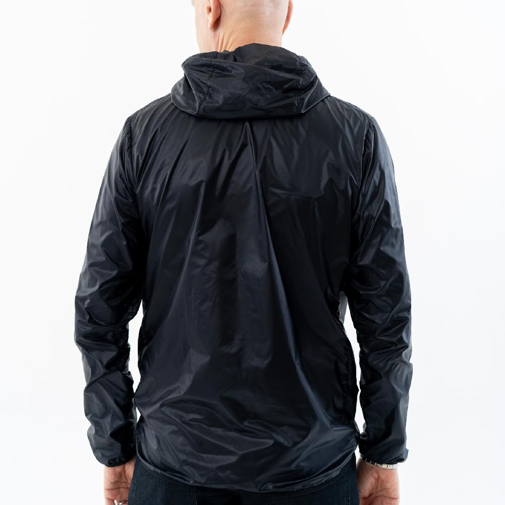 Kapelmuur Cycling Windbreaker, Lightweight, Windproof and Water-Repellent, Pocketable, Black, Size L