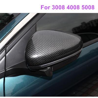 For Peugeot 3008 3008GT 4008 5008 2017 2018 2pcs/lot Carbon Fiber Style Side RearView Mirror Cap Cover Decoration