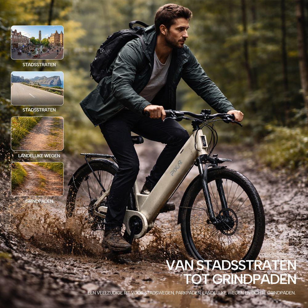 Electric Bicycle Pixar C1 250W Motor 27.5" Tire City Commuter Electric Bicycle 7 Speed LCD Display 36V 13Ah Max Load 150Kg