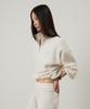 LMOOD WOMEN Boucle Fleece Half Zip Snow White