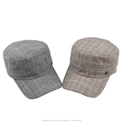 Gorra de béisbol para hombre y mujer, gorra de béisbol, sombrero, lino a cuadros