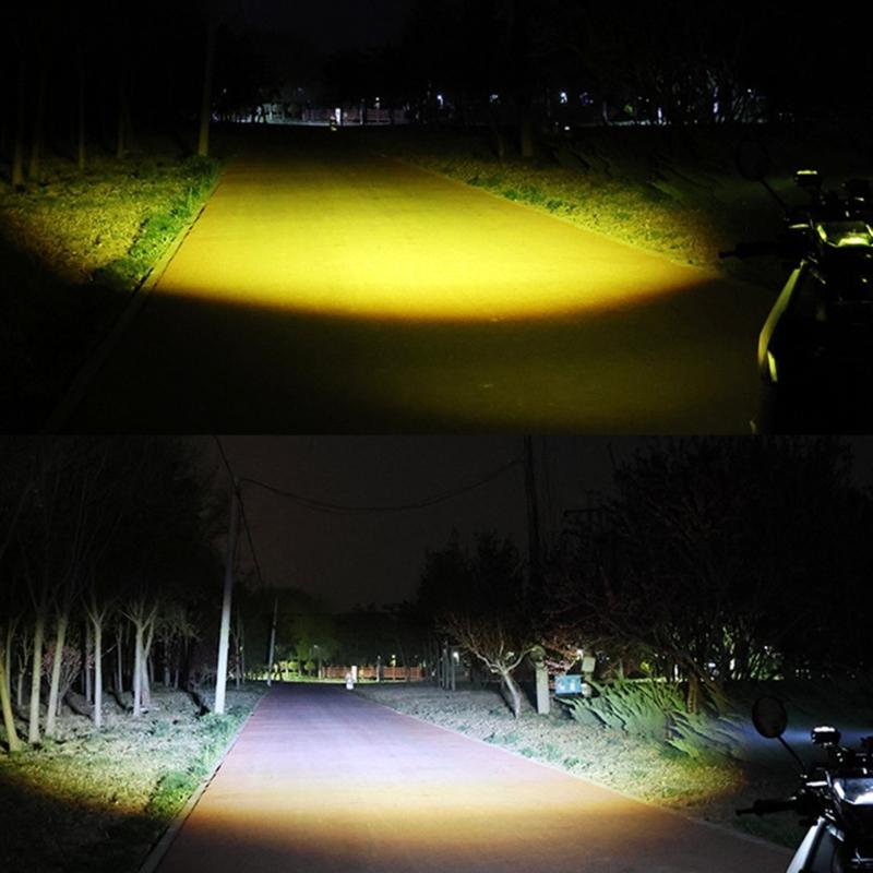 Multiple Mount LED Motorcycle Light High Brightness White Yellow Beam Shockproof Housing For Nighttime Road Illumination