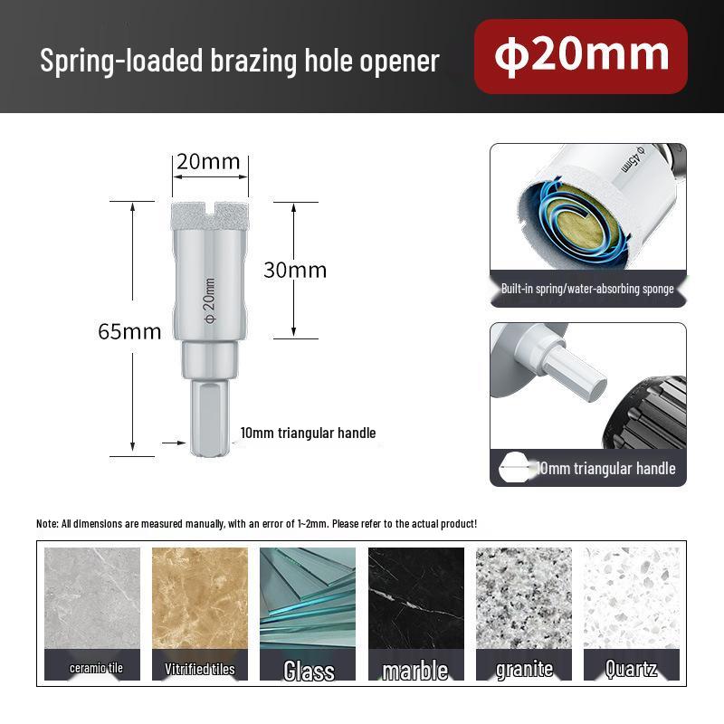

Spring-Loaded Tile & Glass Drill Bit for Dry Drilling in Ceramics, Marble, and Stone