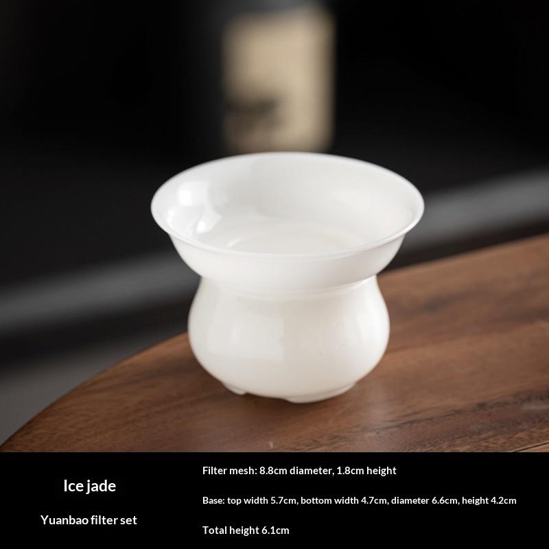 

Ice Jade Tea Strainer All-Ceramic Filter Tea-Water Separator Tea Filter Core Accessories Base