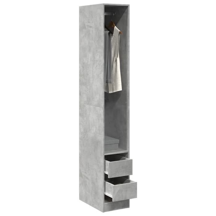 VidaXL Garde-robe gris béton 30x50x200 cm bois d'ingénierie 3307741