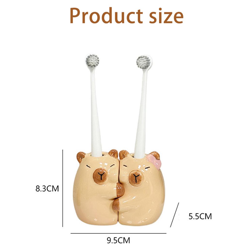 Cute High-end Bathroom Toothbrush Holder, Washbasin, Creative and Cute, with a Movable Toothbrush Storage Base Bracket
