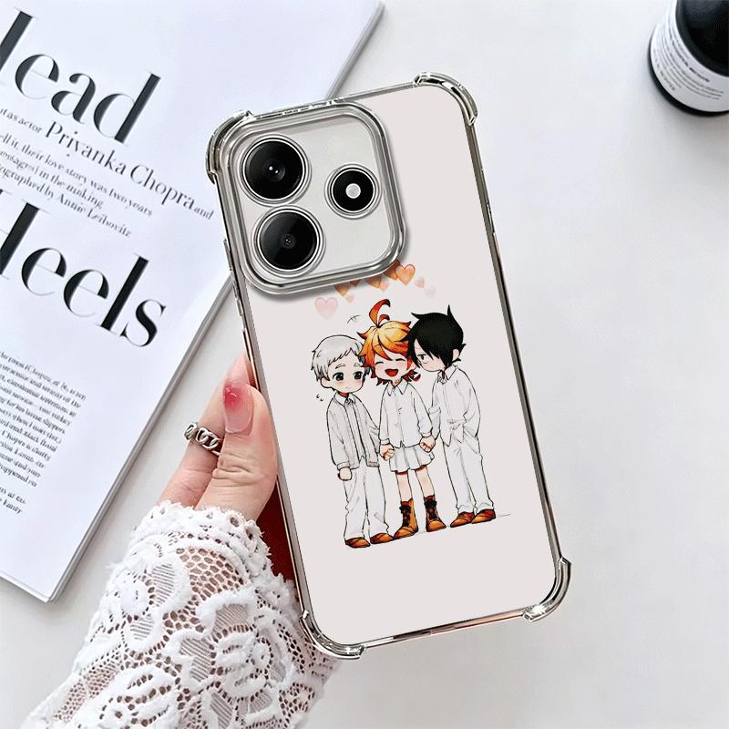 

The Promised Neverland Anime Soft Phone Case For Xiaomi Redmi Note 14 15 Pro Plus 13 12 11S 11T 5G 10 9S 9 Plating Anti-Fall Fun Redmi Note 14 5G
