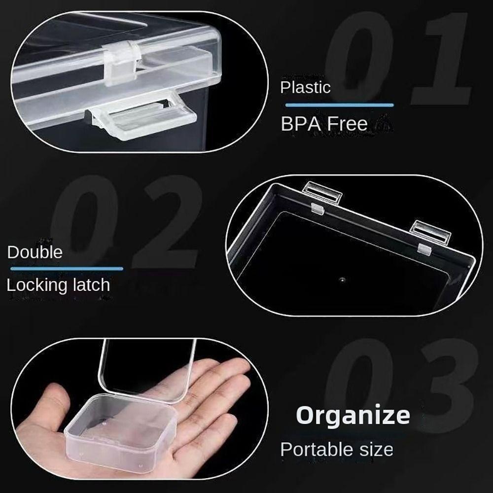 Plastic Transparent Storage Box DIY Earrings Storage Case  Jewelry Storage Accessories