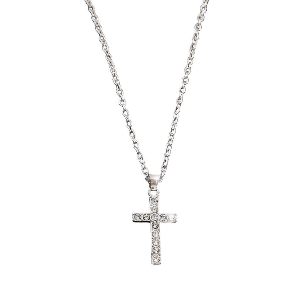 Square Zircon Necklace, European And Punk Personalized Couple Pendant, Collarbone Chain