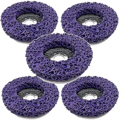 TOMMYFIELD Grinder Polishing and Cleaning Rust Removal and Discs, Grinding, 100mm, Purple, 5-Pack