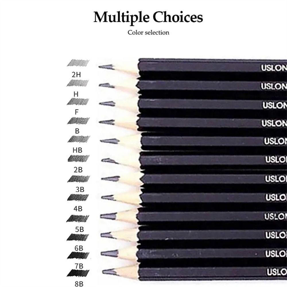 2H-8B Wooden Lead Pencils Graphite Shading Drawing Pencil Artists Sketch Pencil  Art Supplies