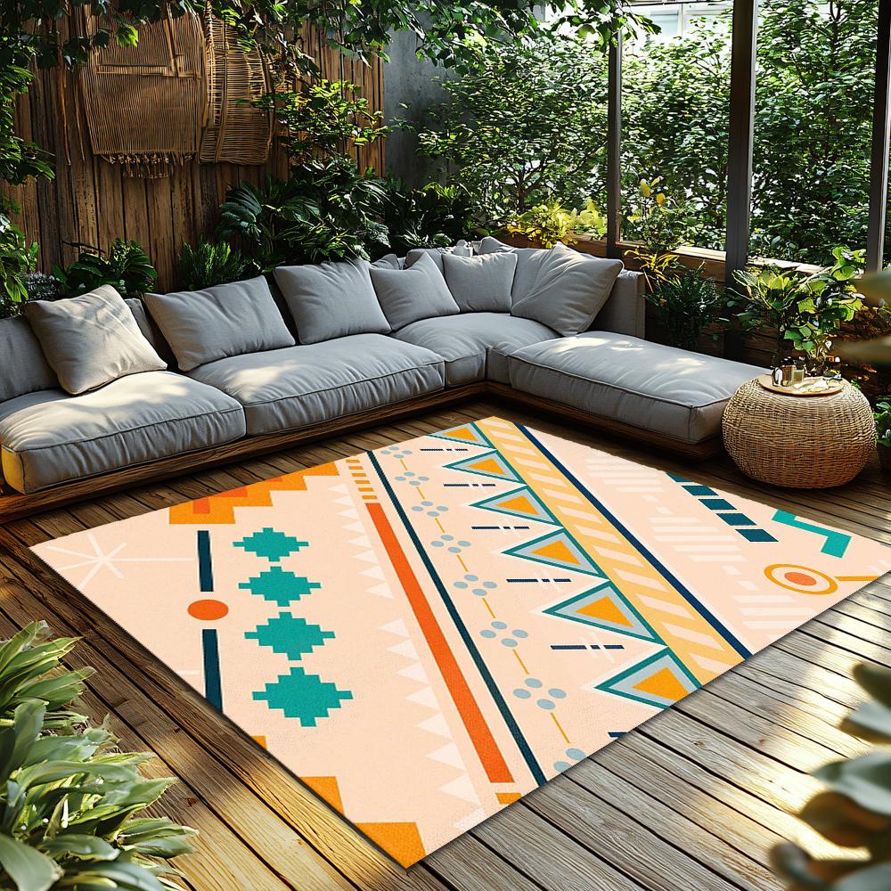 Geometric Southwestern Area Rug Non Slip Doormat Indoor Outdoor Accent Rug Modern Farmhouse Decor Bohemian Floor Mat Washable Ho