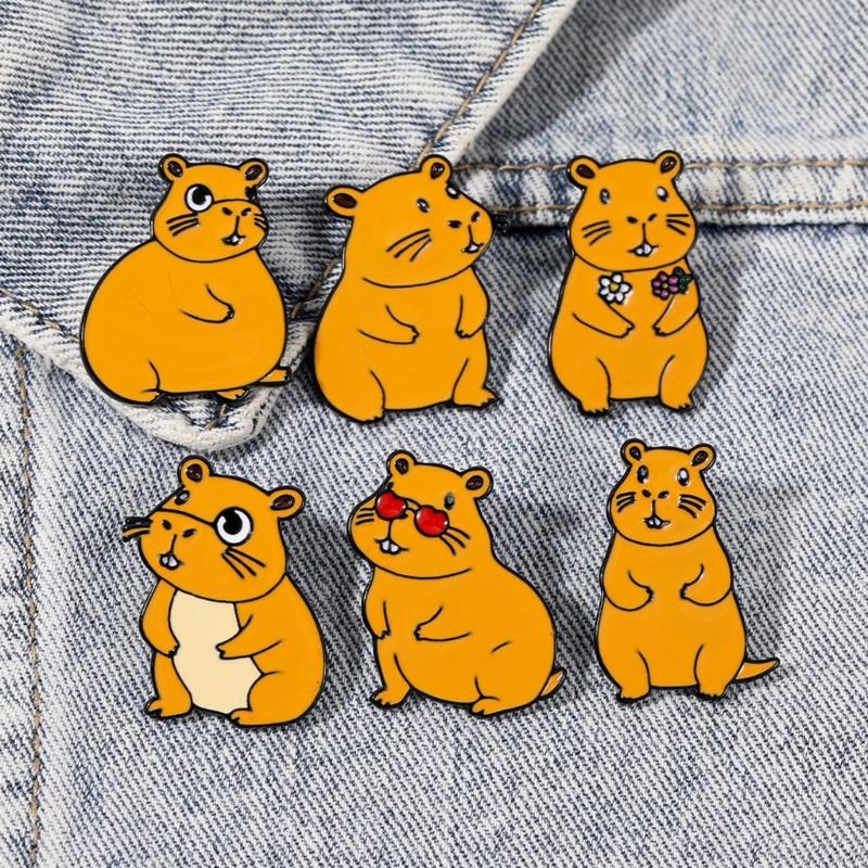 Cute Capybara Metal Badge Pin Trendy Capybara Designs Brooch Pin Badge Jewelry For Expressing Individual Style
