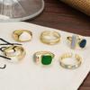 Colorful Glaze Retro Adjustable Korean-Japanese Ring - Trendy Hip Hop Index Finger Accessory for Women