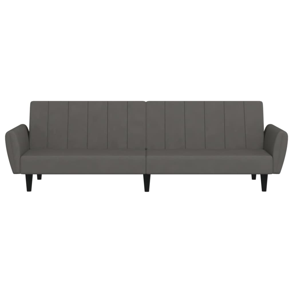 2 Seater Dark Grey Velvet Sofa Bed