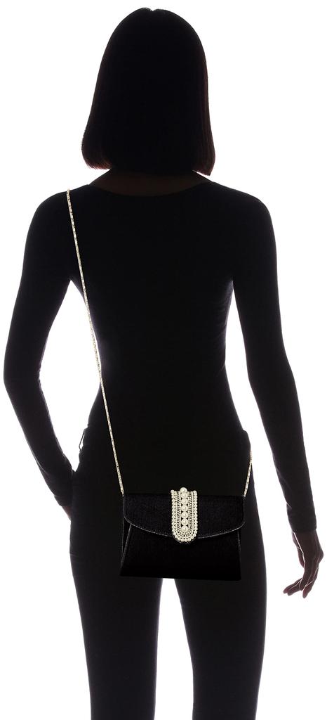 [Cuco] Pearl-trimmed velour mini shoulder bag