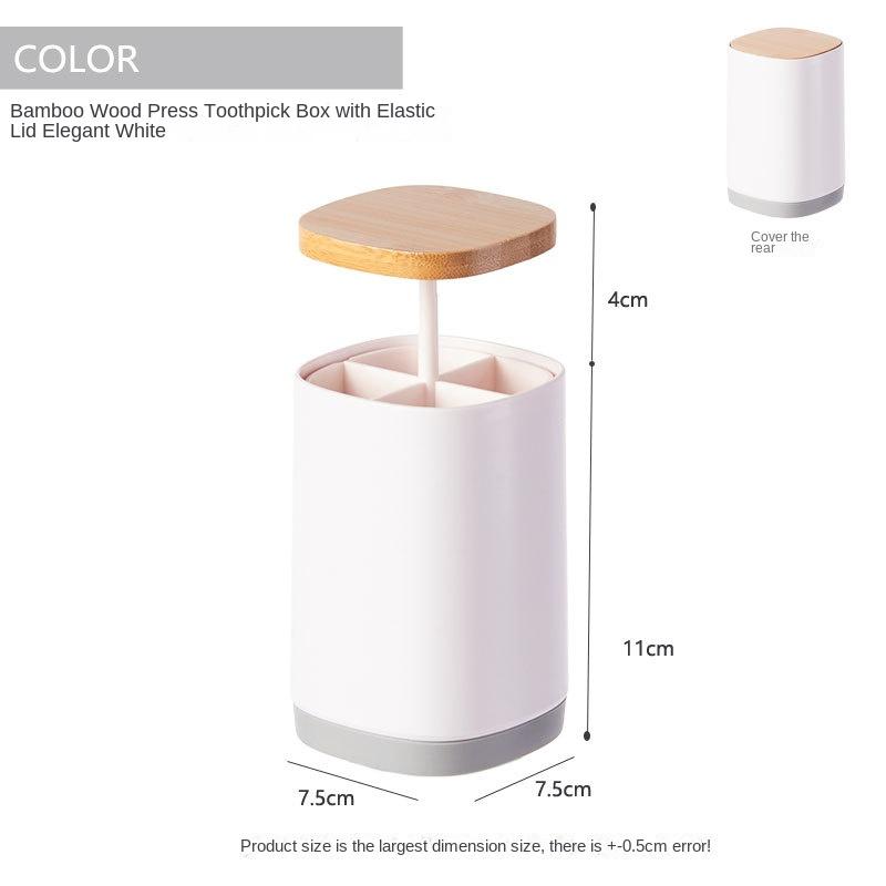 

Household creative press-type toothpick box large-capacity grid toothpick tube simple personality toothpick storage tube белый