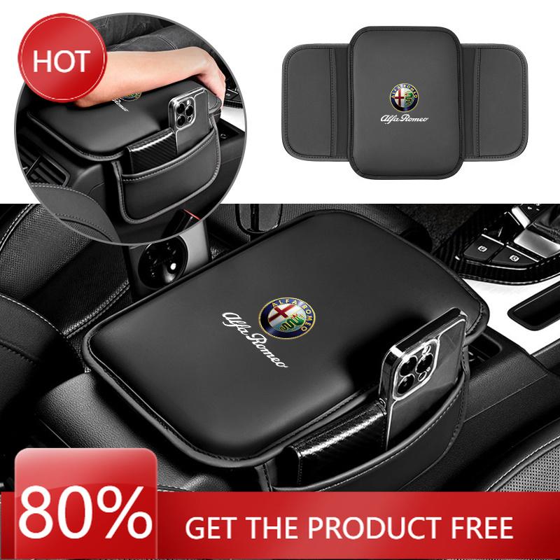 Hub Caps Car Armrest Mat Multi-function Storage Bag Soft Protect Pad For Alfa Romeo Giulia Stelvio Giulietta 156 159 147 Mito ToNV6