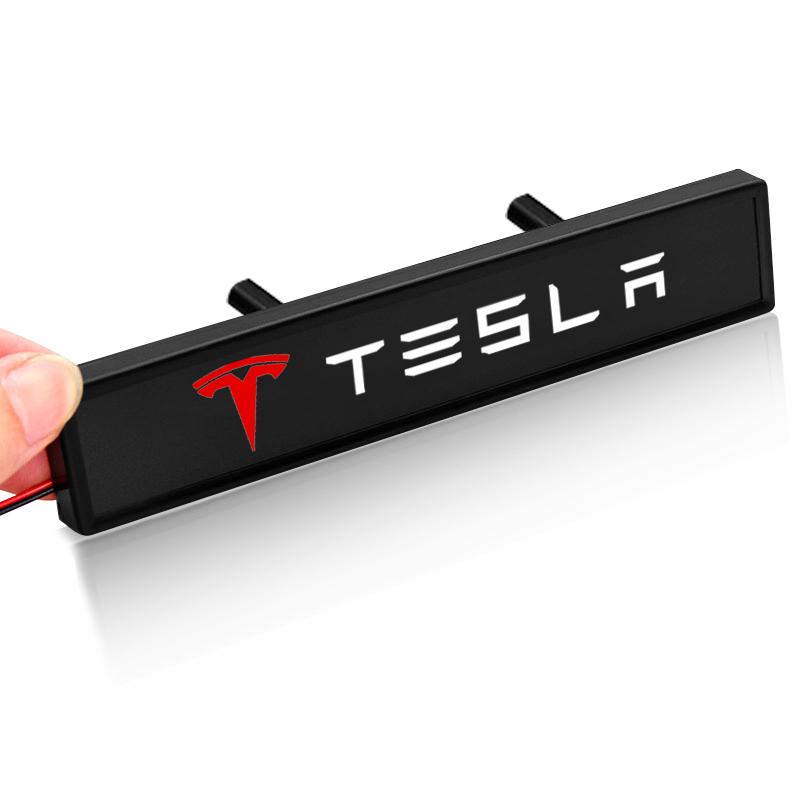 

Наклейка на решетку радиатора автомобиля, эмблема, светодиодная подсветка для Tesla Model 3 Model X S 2016-2020, наклейки TM3 TMX TMS белый