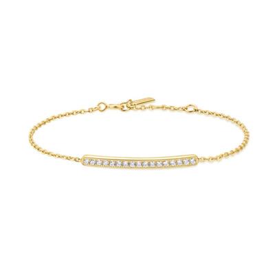 ANIA HAIE Gold Pave Bar 925 Silber Armband B062-02G