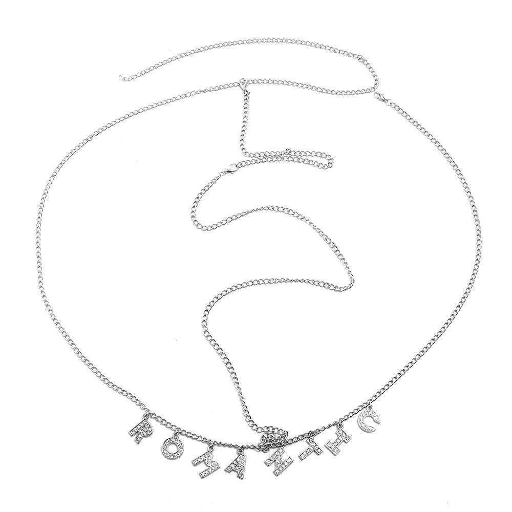 Модная цепочка на талию, многослойная хип-хоп рок-цепочка, многоэлементный алфавитный лоскутный пояс, панк-цепочка для тела