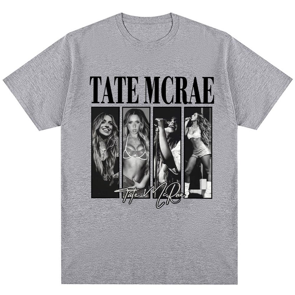 2026 New Vintage Tate McRae Signature Print T Shirt The World Tour Fashion Men Tshirts 100 Cotton Oversized T Shirts Streetwear