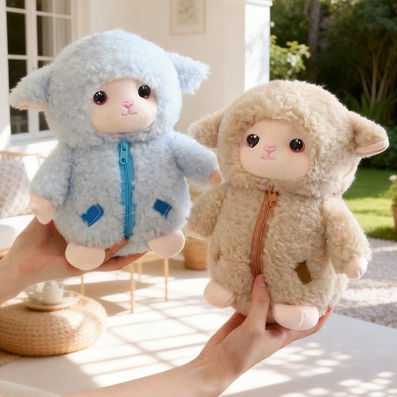 25Cm Cartoon Cute Sheep Plush Doll Pillow Brown Pink Blue Dress Up Sheep Animal Stuffed Toy Home Decoration Gift For Children